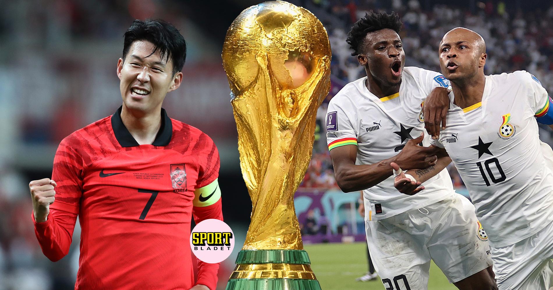 Sydkorea möter Ghana i fotbolls-VM 2022.
