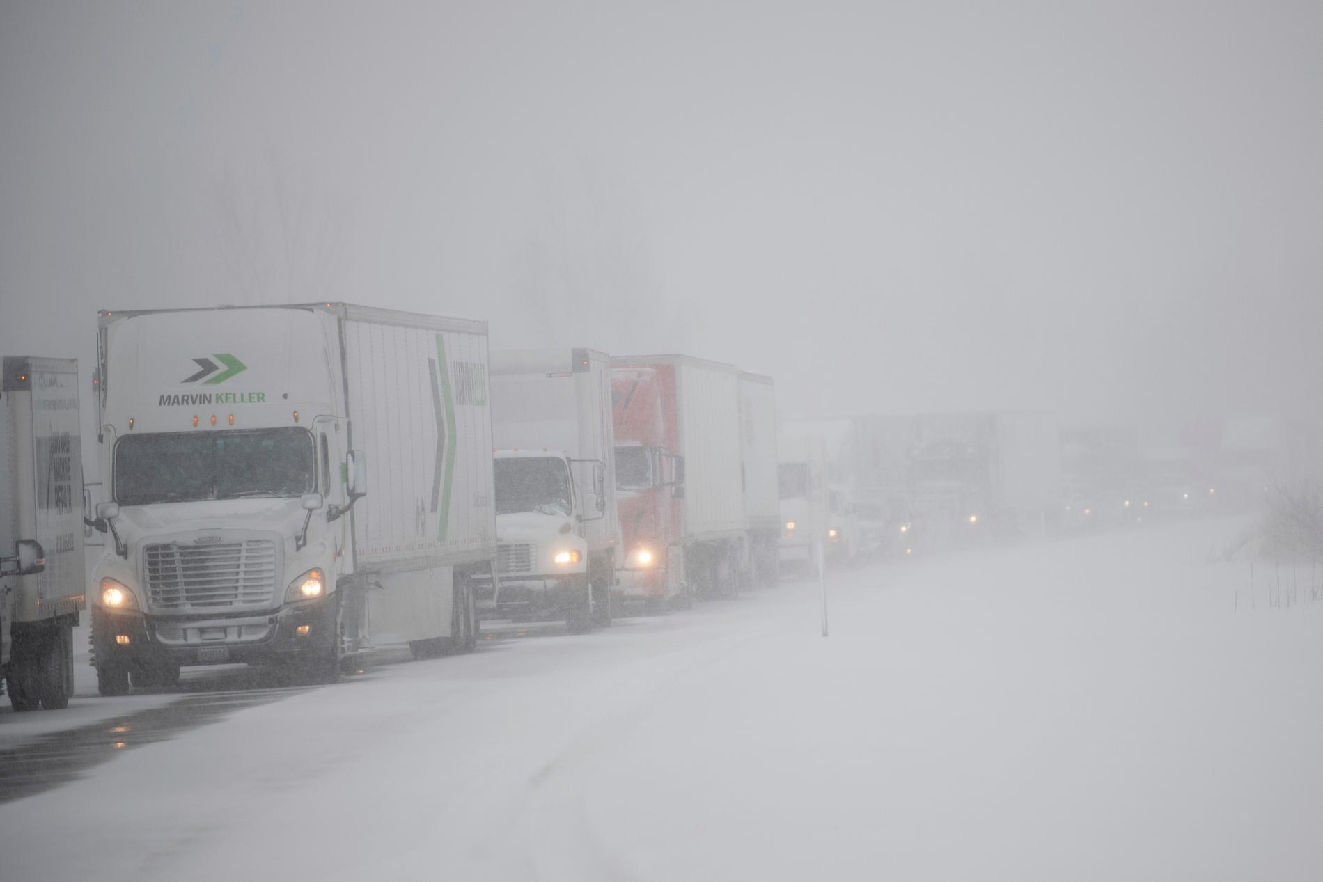 I Michigan orsakade ett snöoväder stora trafikstörningar på tisdagen.
