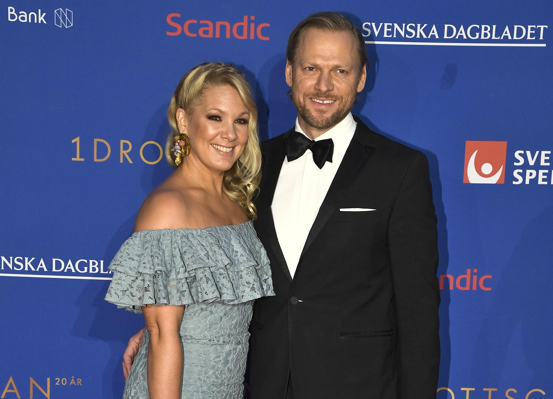 Anna Brolin och Jesper Rodhborn på Idrottsgalan 2019.