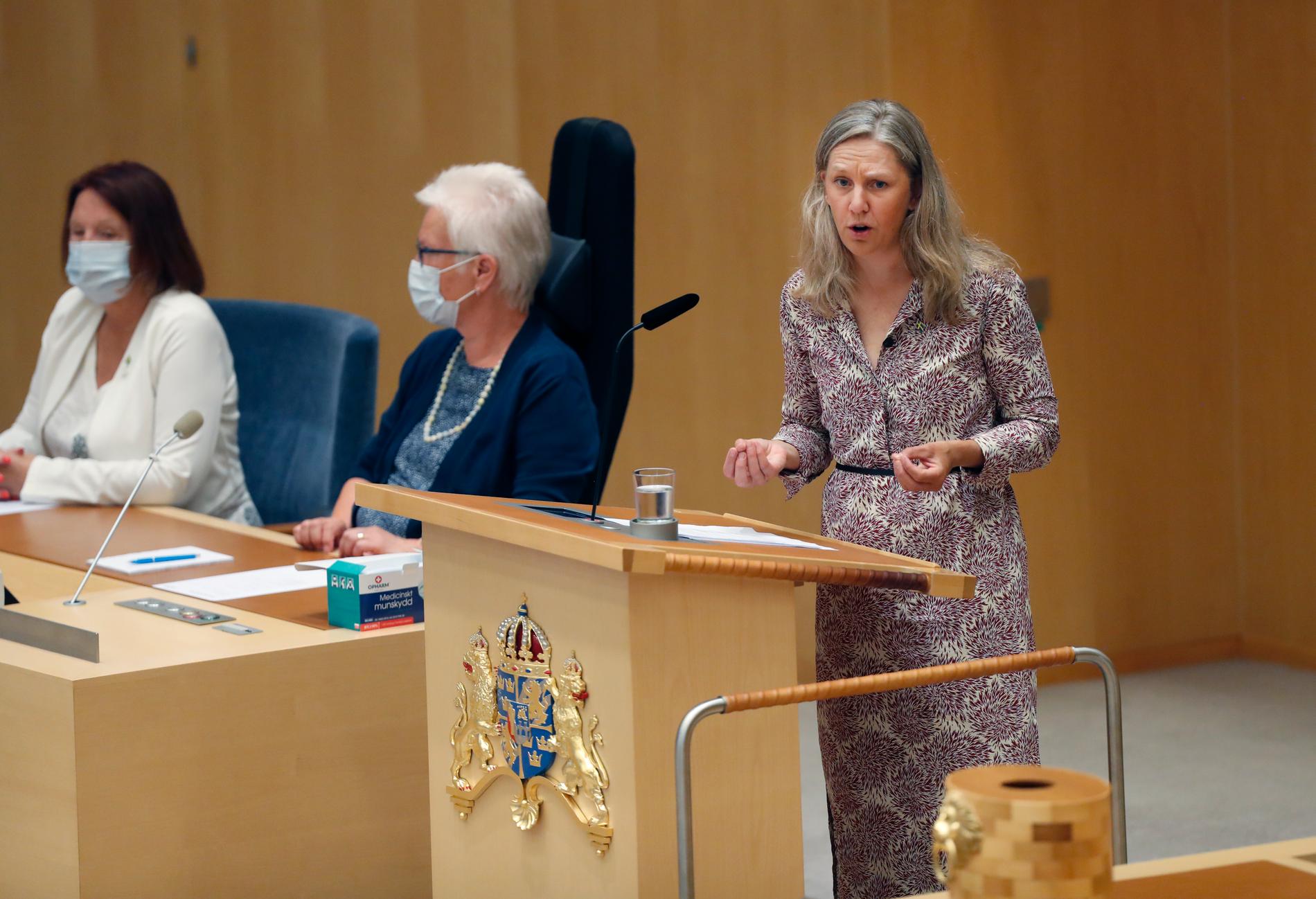 Karolina Skog (MP), tidigare miljöminister och nu riksdagsledamot.