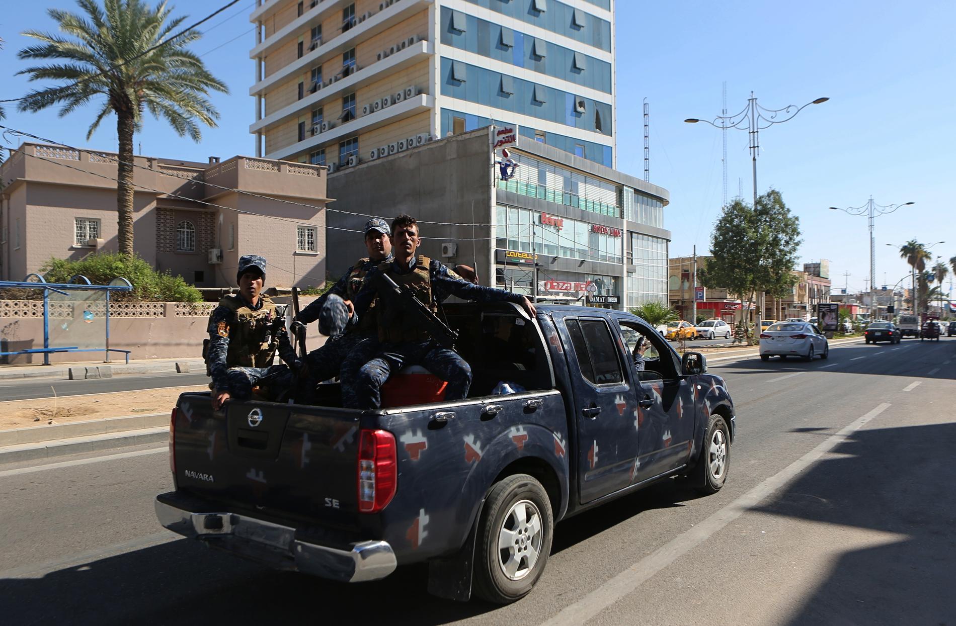 Irakiska federala styrkor patrullerar Kirkuk i norra Irak. Bilden är tagen i slutet av förra året.