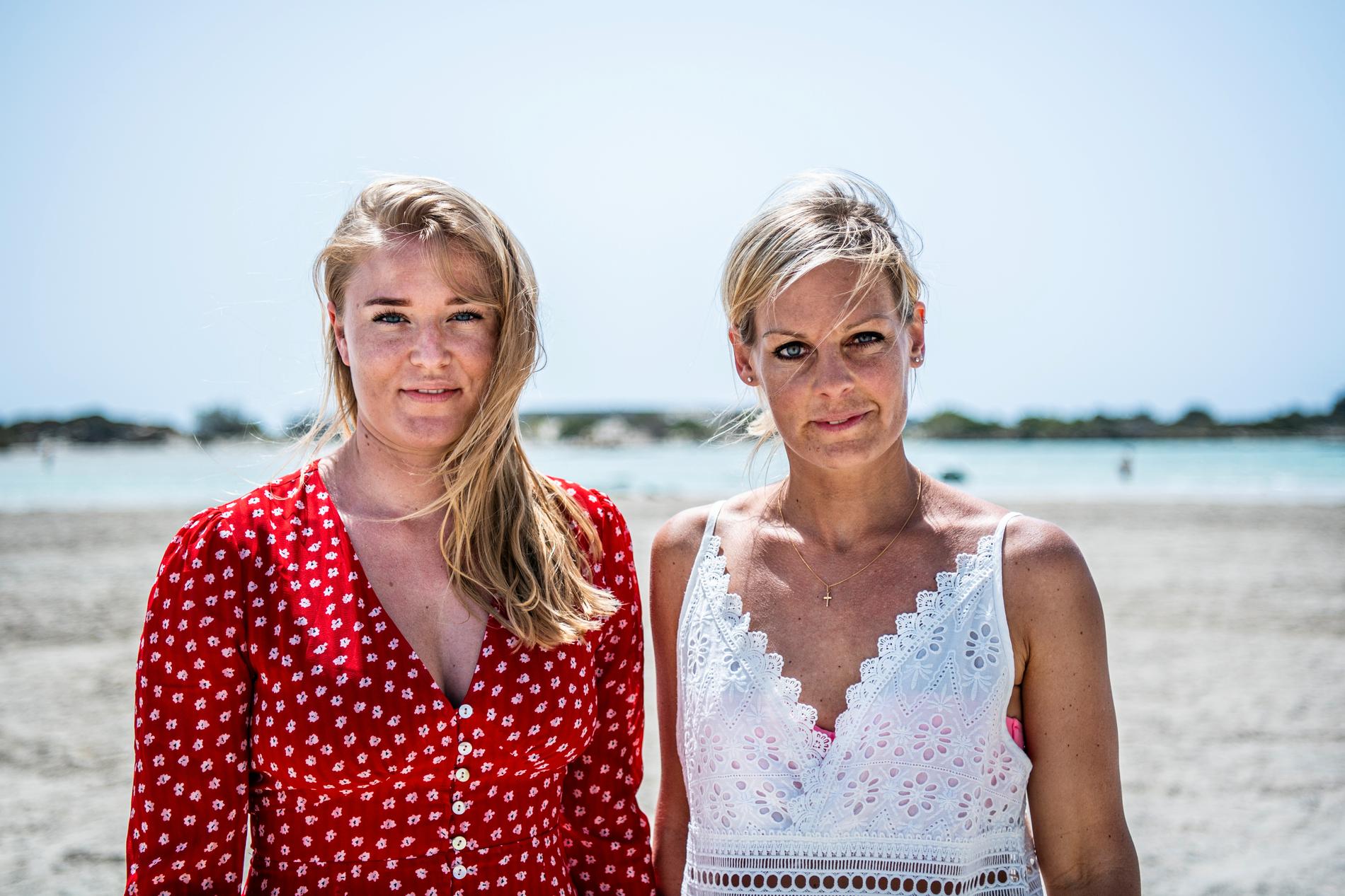 Aftonbladets team på Kreta: Reporter Matilda Aprea Malmqvist och fotograf Carolina Byrmo.