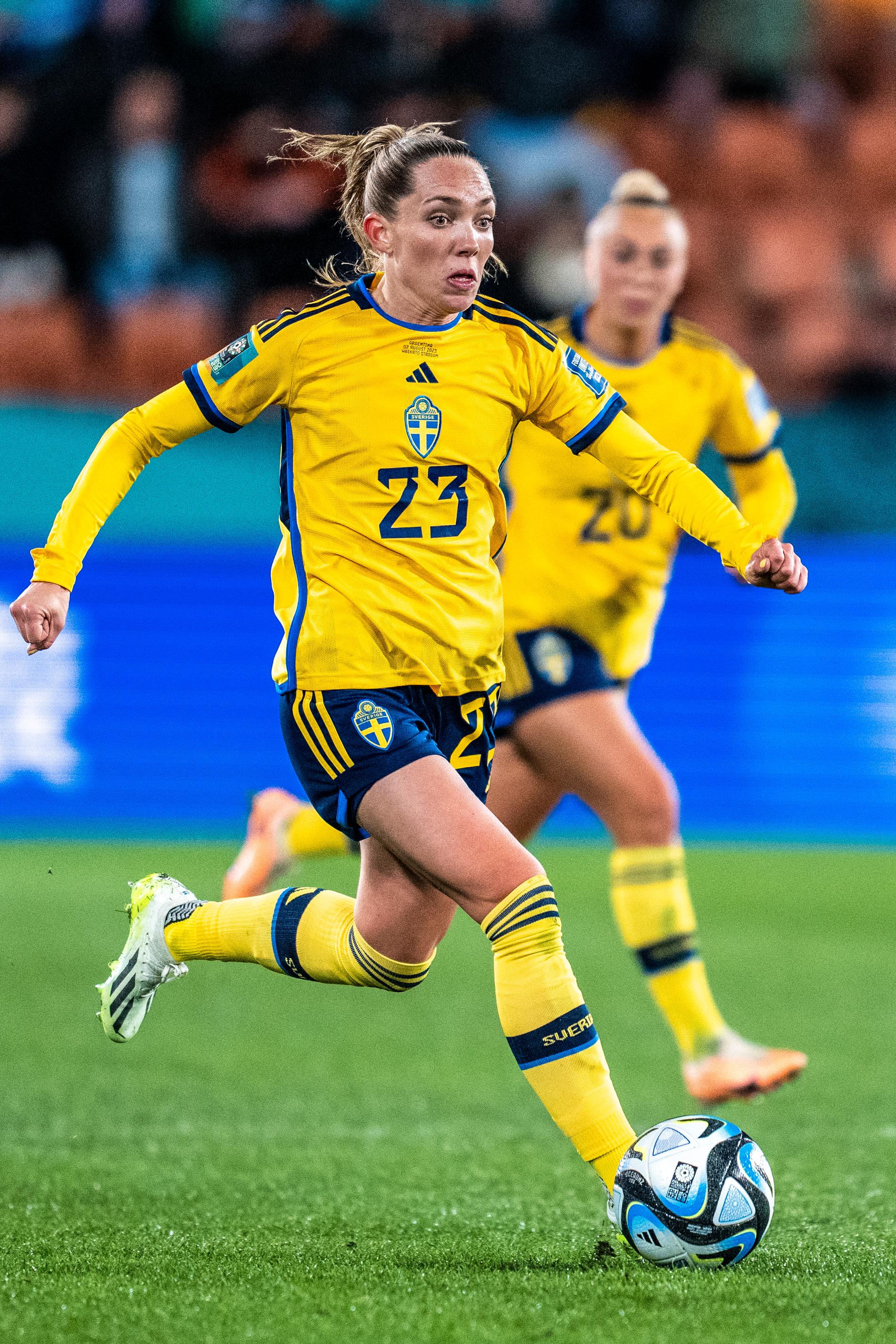 Elin Rubenssons under Sveriges match mot Argentina i VM. 