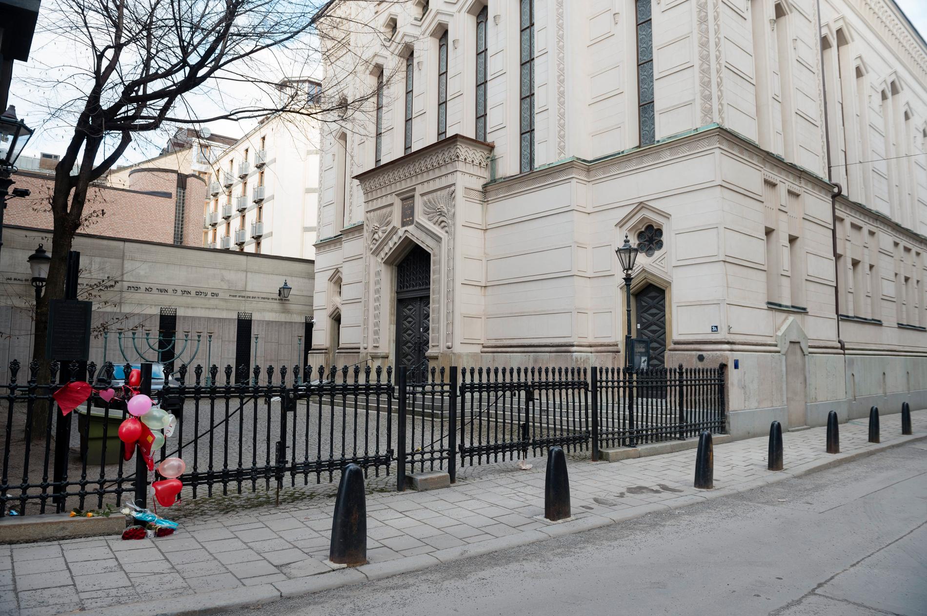 Stockholms stora synagoga utsattes för den koordinerade attacken. Arkivbild.