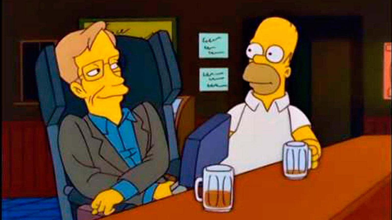 Stephen Hawking och Homer. 