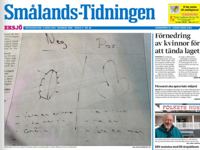 Den omtalade ’teckningen’ i Smålands-Tidningen.