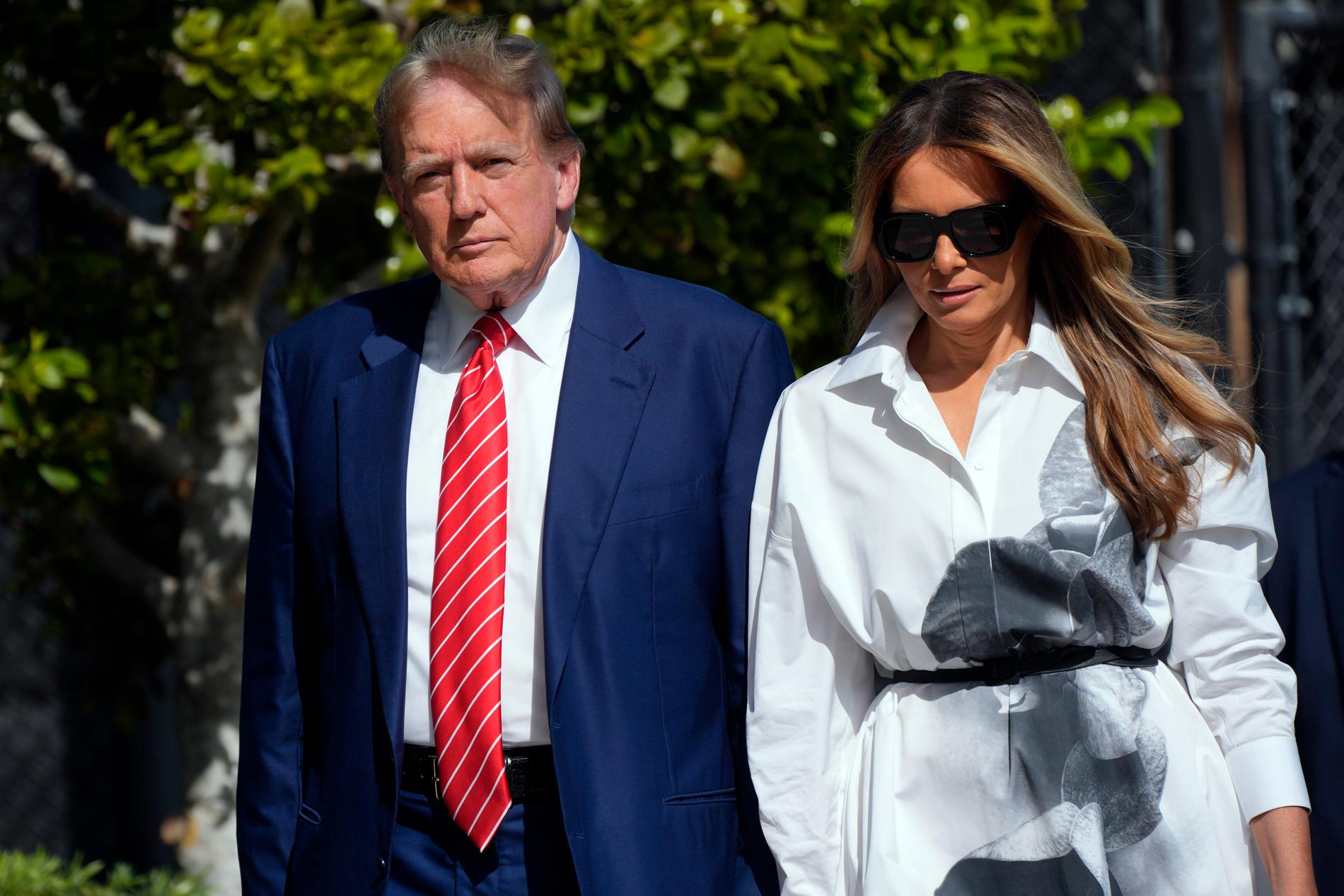 Ex-presidenten Donald Trump och hans fru Melania Trump.