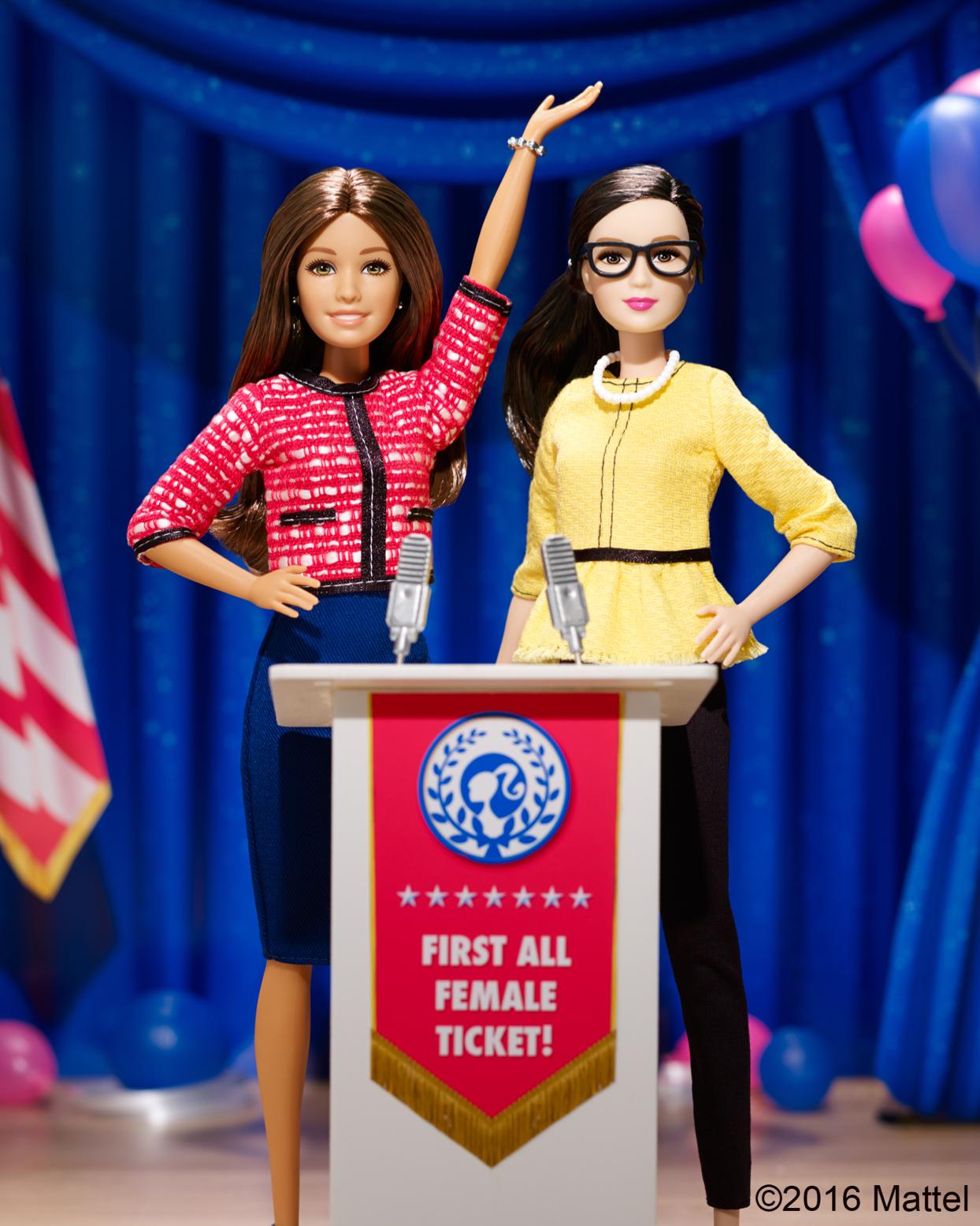 Barbie som president och vice president.