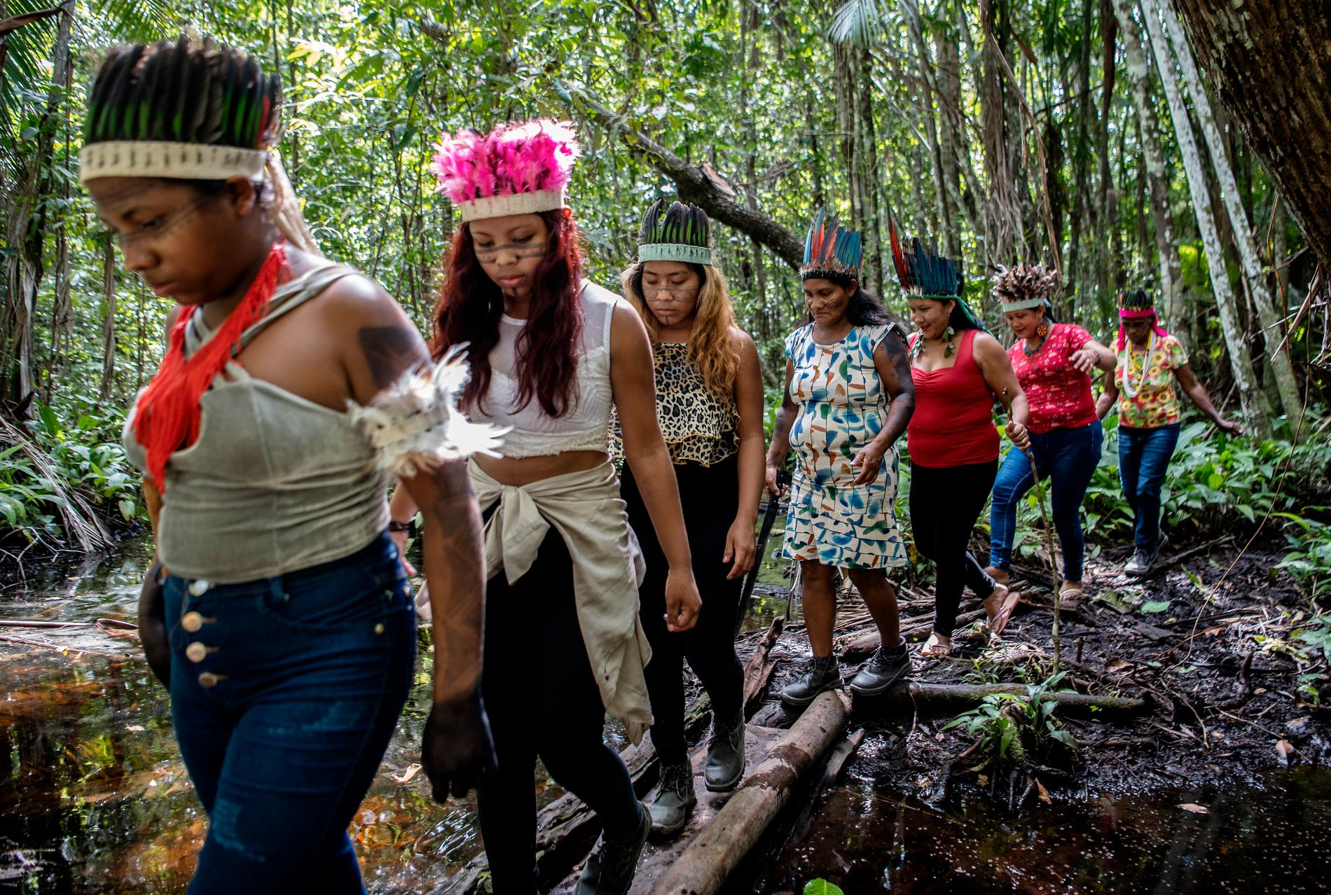 Andreas Bardell är nominerad i klassen Nyhetsreportage utrikes. Bilden ingår i ett reportage om kvinnorna som kämpar mot skövlingen av Amazonas.