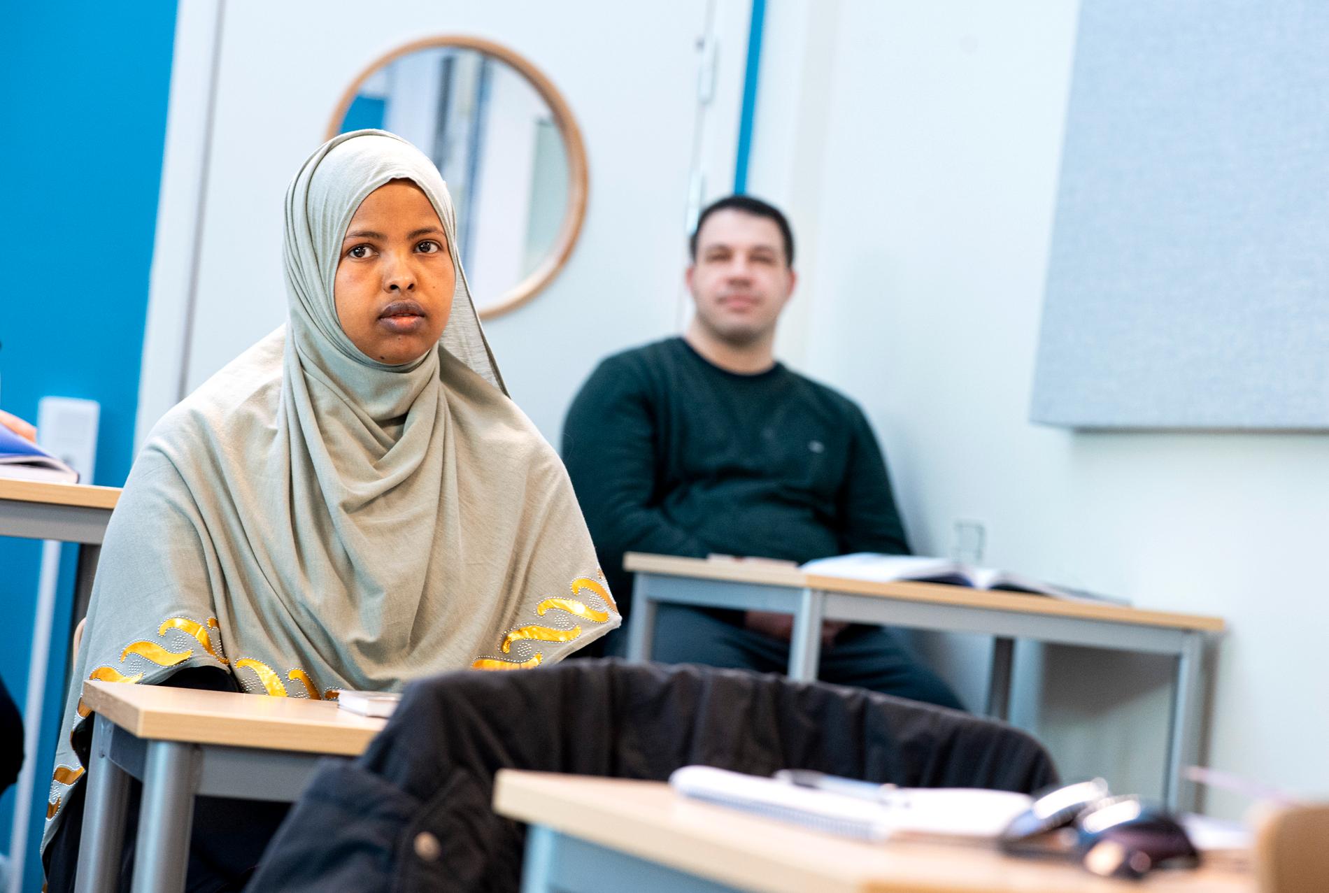 Halima Arfaye från Somalia. Hon kom till Sverige för fem år sedan och jobbade bland annat på äldreboende i sitt hemland.