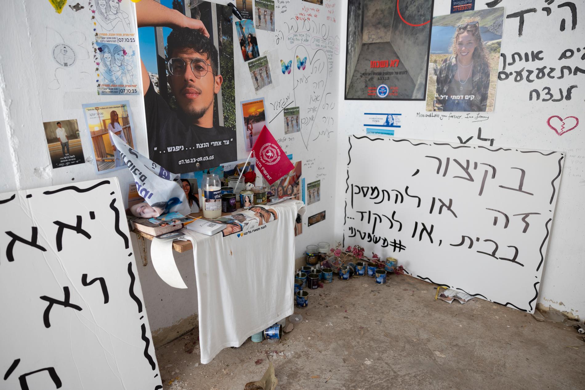 I bombrummet vid busshållsplatsen sökte många ungdomar skydd när Hamaskrigare attackerade området. De allra flesta avrättades. 