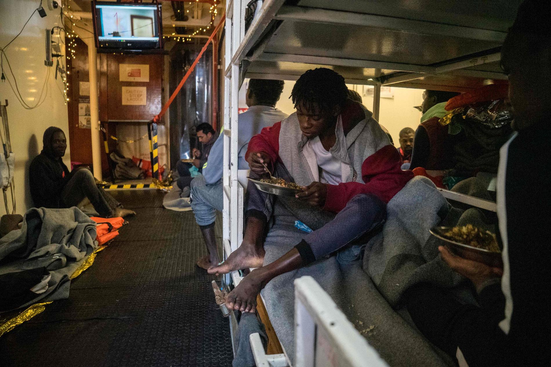 Migranter ombord Sea Watch 3.