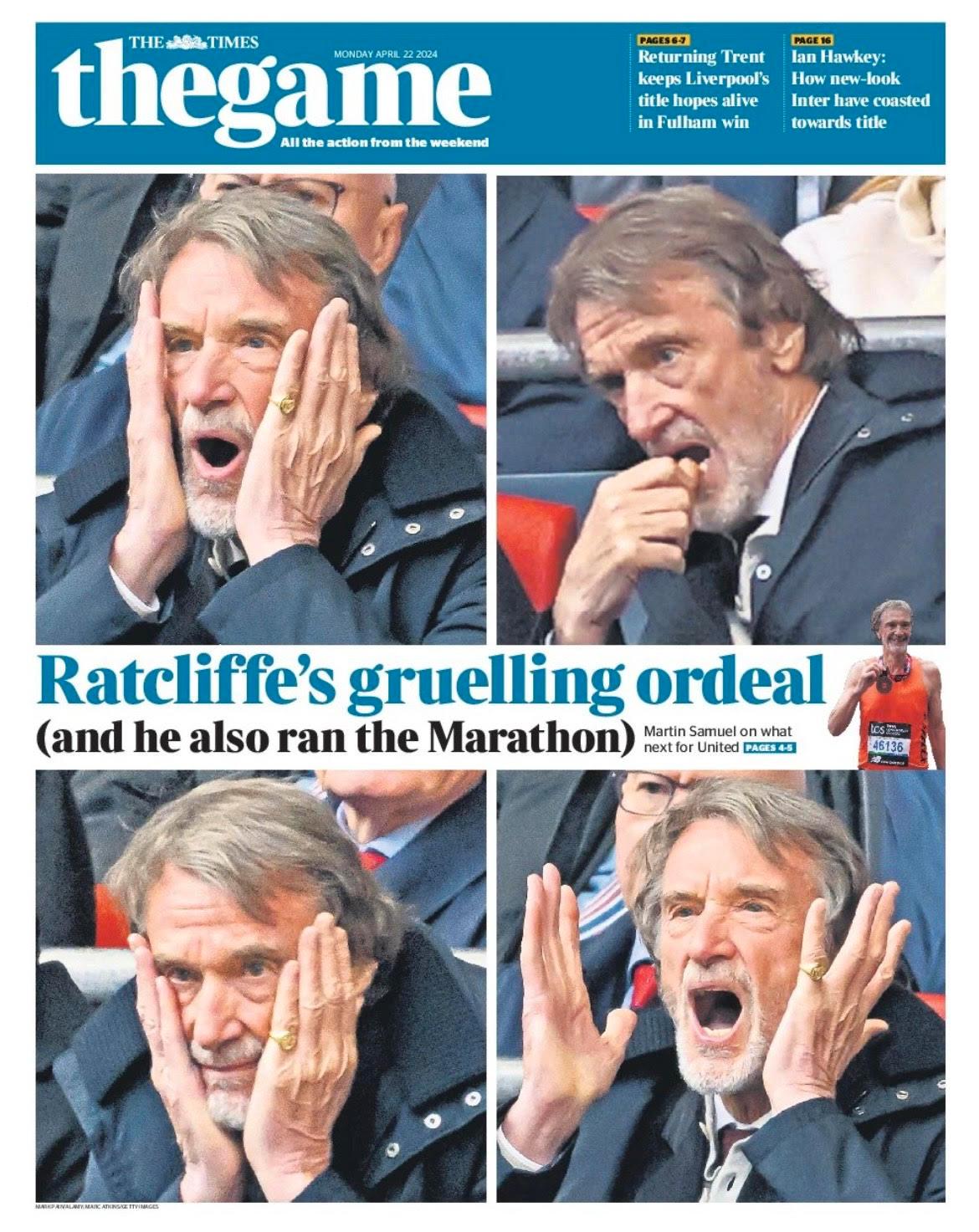 Man Uniteds delägare Jim Ratcliffe på The Times sportetta. 