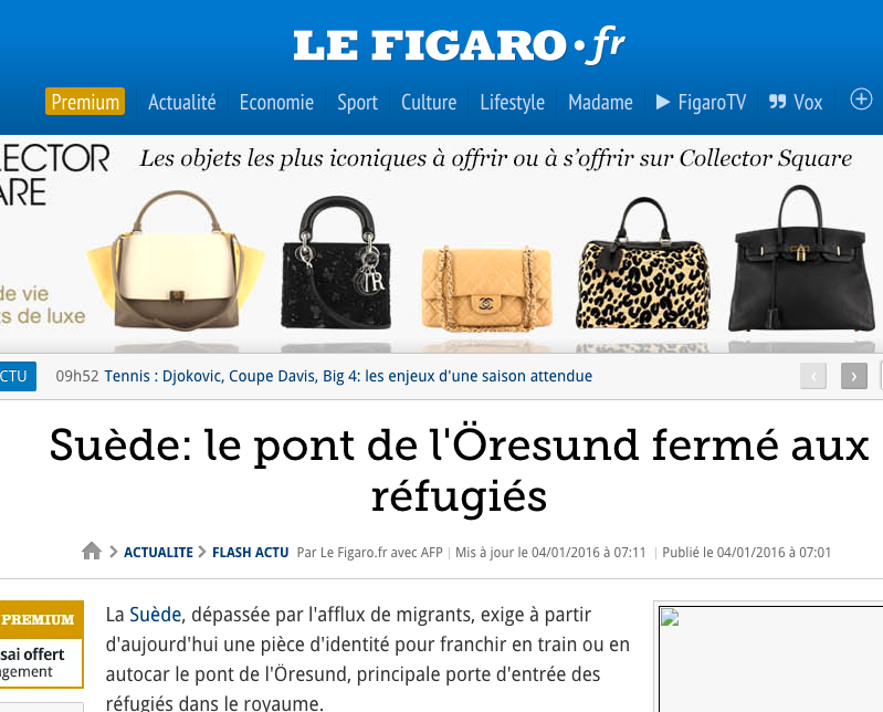 Skärmdump från Le Figaro.
