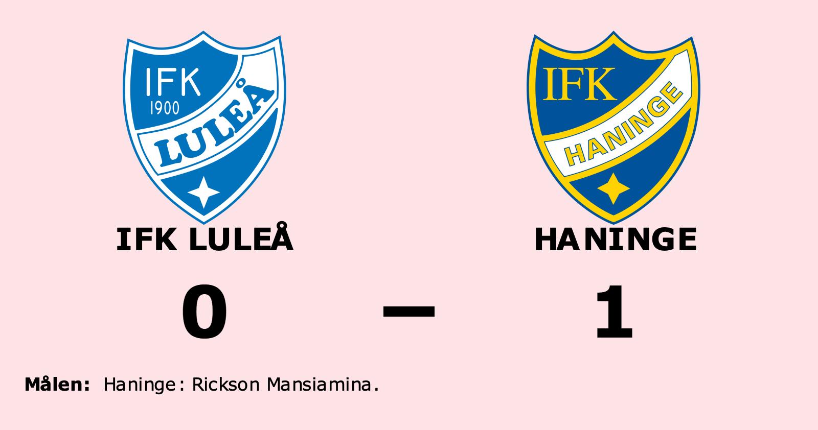 Rickson Mansiamina matchhjälte för Haninge borta mot IFK Luleå