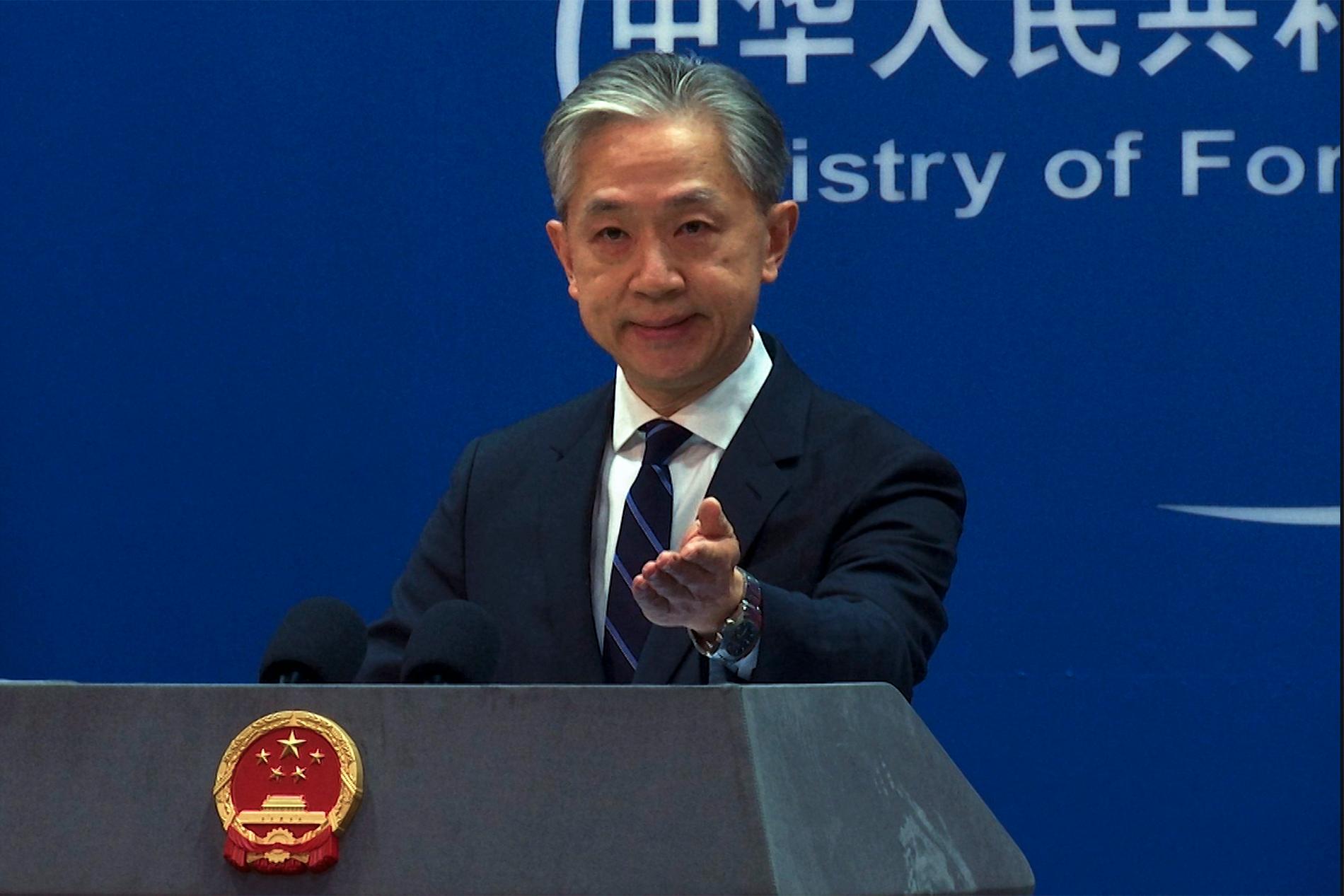 Wang Wenbin, talesperson för det kinesiska utrikesdepartementet. Arkivbild.