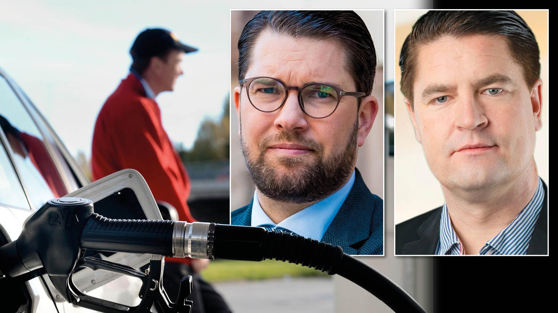 I dag går SD fram med en historisk satsning på sänkta bensin- och dieselpriser. Vi föreslår tre åtgärder som skulle sänka dieselpriset med 10 kronor och bensinpriset med 6,50 kronor, skriver Jimmie Åkesson och Oscar Sjöstedt.