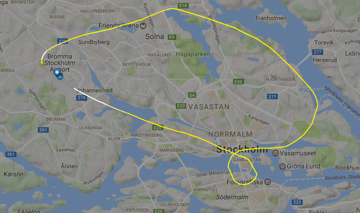 14 februari var Ernstbergers helikopter uppe i luften för tur över Stockholm.
