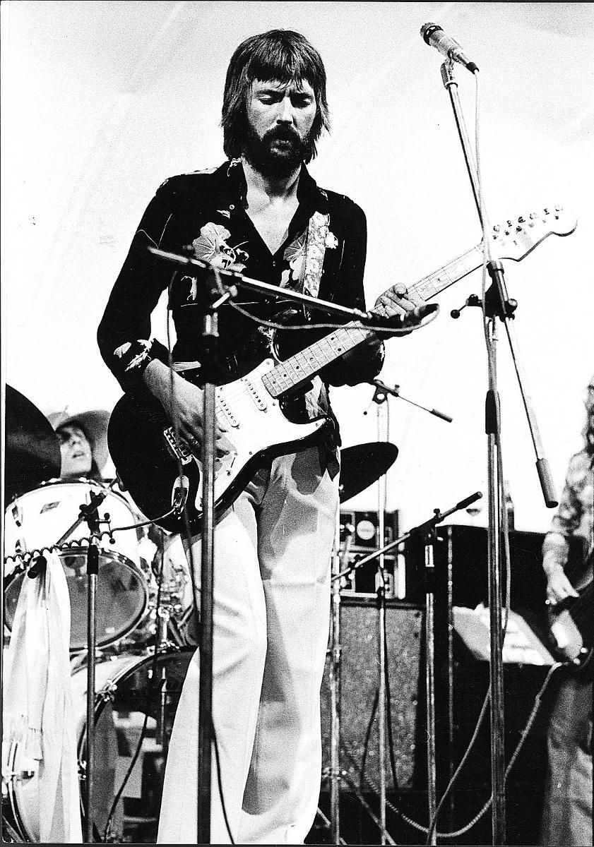 Eric Clapton har en lång karriär bakom sig, bilden är från Gröna Lund 1974.