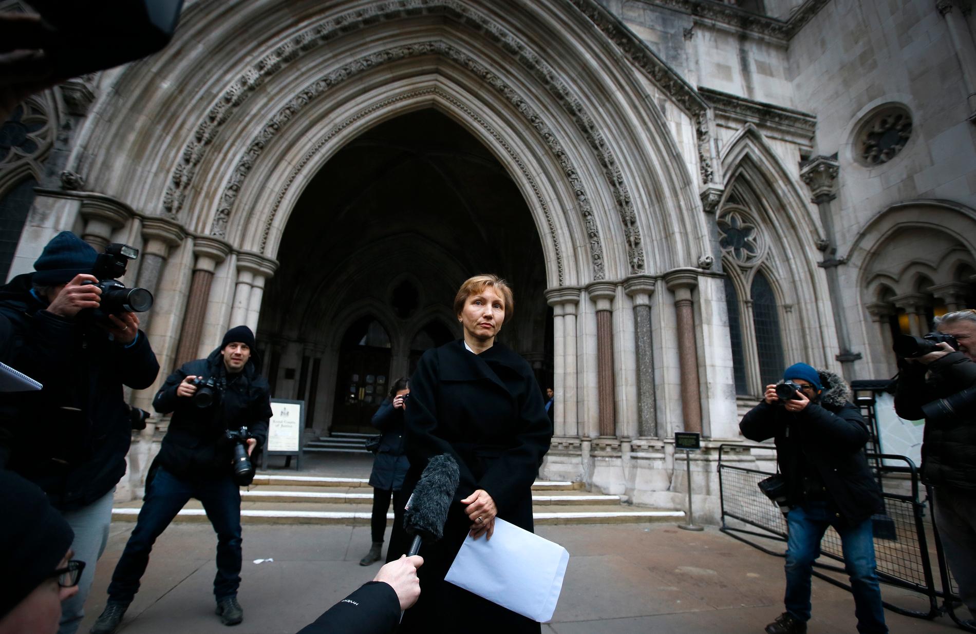 Änkan Marina Litvinenko har drivit ärendet om hur maken dog i flera år. Arkivbild från Royal Courts of Justice i London.