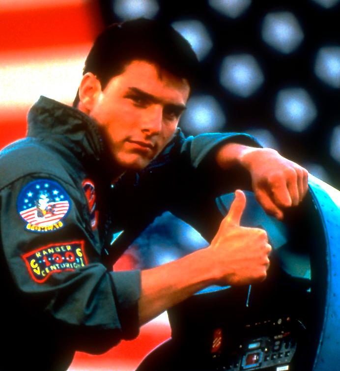 Tom Cruise som flygarässet Maverick i Tony Scotts ”Top gun”.