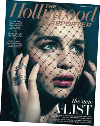 Emilia Clarke på omslaget till Hollywood Reporter.
