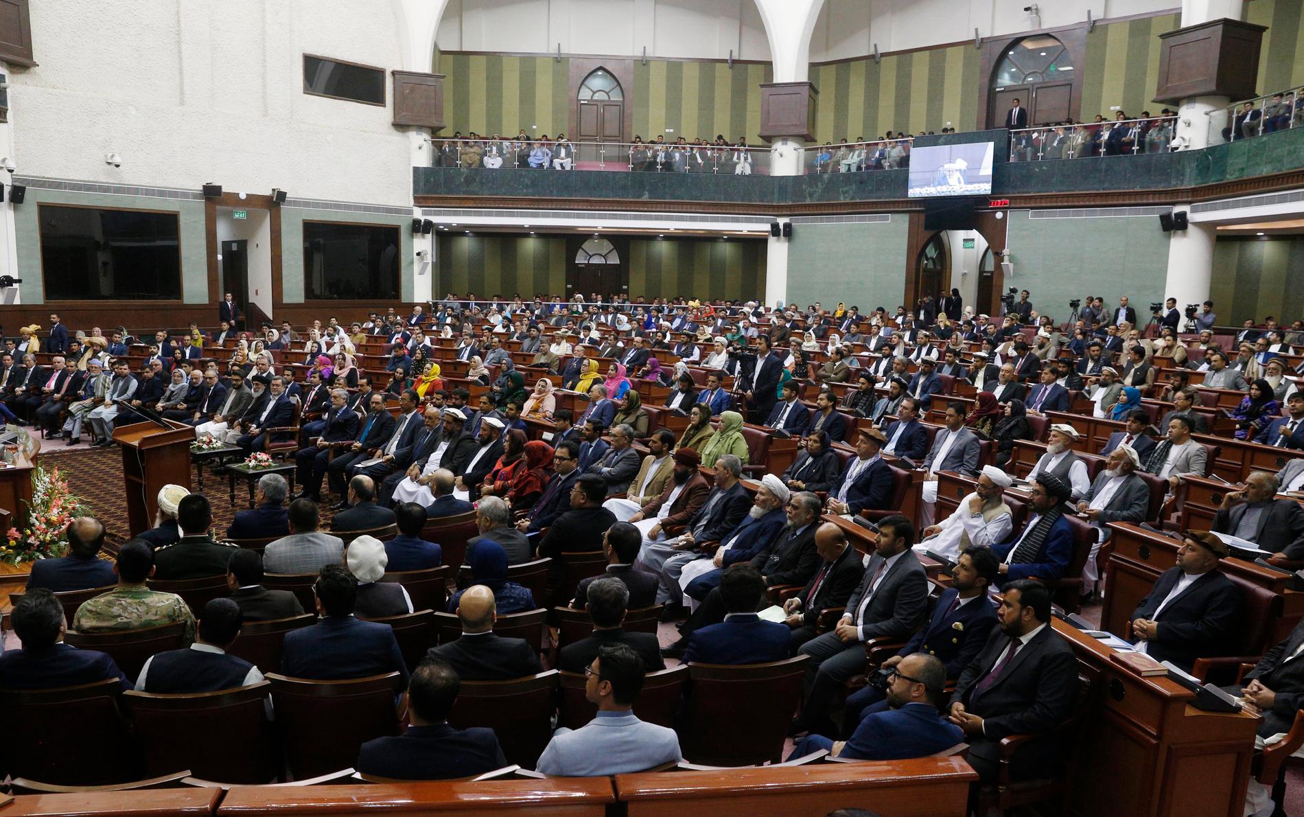 Afghanska parlamentet i Kabul. Arkivbild.