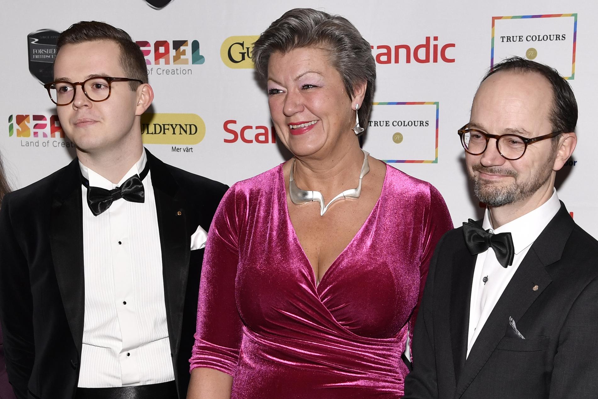 Jesper Eneroth, Ylva Johansson och Tomas Eneroth på QX-galan 2018.