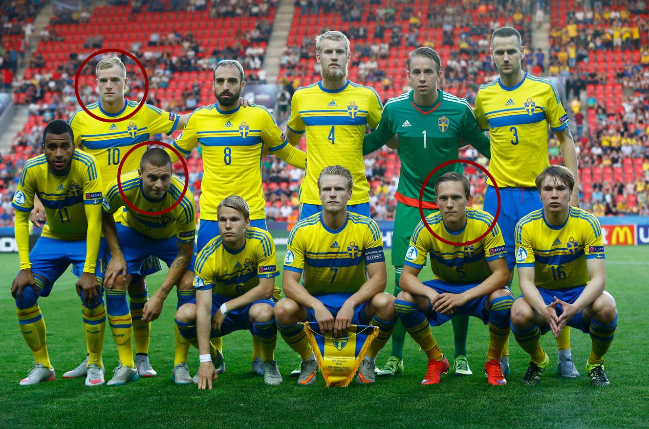 UNDANTAG. John Guidetti, Victor Nilsson Lindelöf och Ludwig Augustinsson är de från U21-guldlaget 2015 som etablerat sig i A-landslaget.