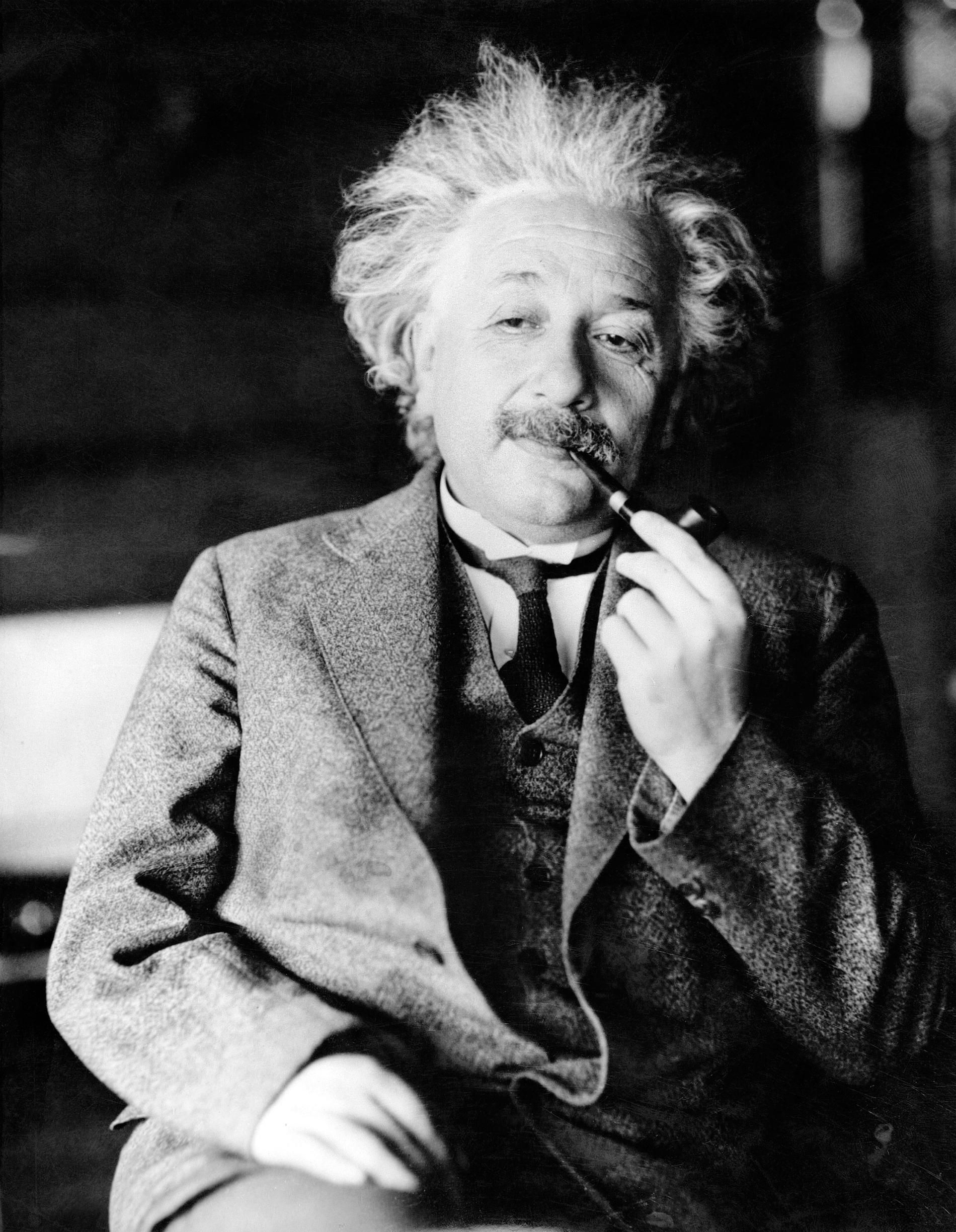 Den legendariske fysikern Albert Einstein, författare av relativitetsteorin. På denna bild ej iklädd sin bruna läderjacka.