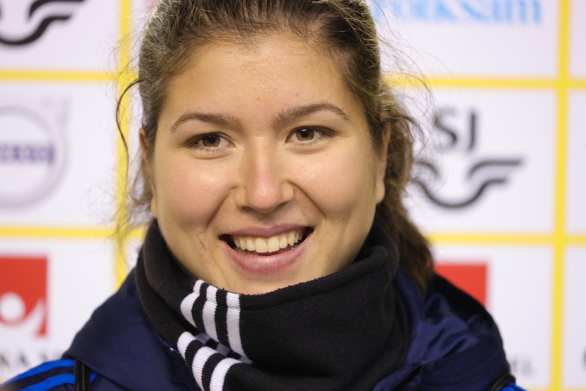 Eskilstunas Loreta Kullashi under fotbollslandslagets samling på Ullevi inför EM-kvalmatcherna mot Lettland och Island.