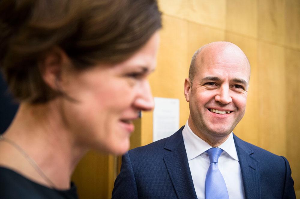 Reinfeldt tillsammans med efterträdaren Anna Kinberg Batra.