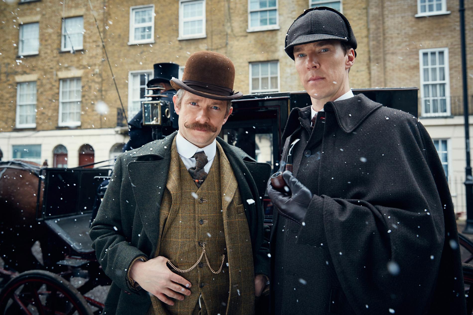 Martin Freeman är Dr Watson och Benedict Cumberbatch är Sherlock Holmes i den populära brittiska serien ”Sherlock”.