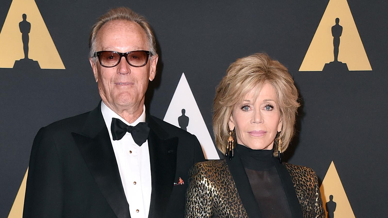 Peter Fonda med sin syster Jane Fonda 2015.