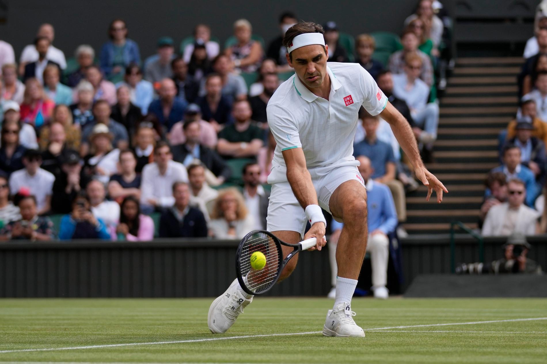 Roger Federer i Wimbledon i somras.