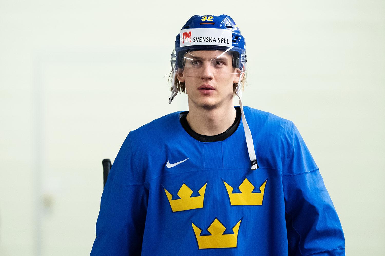 Oskar Lindblom under hockey-VM tidigare i år.