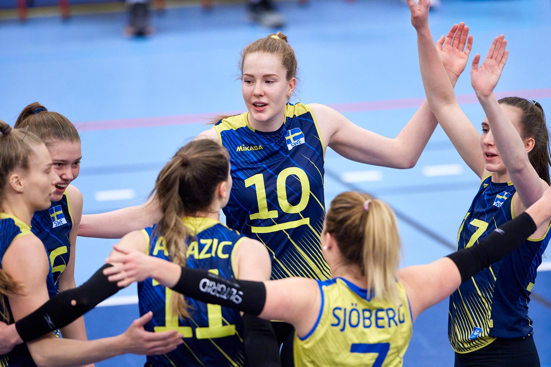 Sveriges volleybolldamer vann mot Ukraina. Arkivbild.