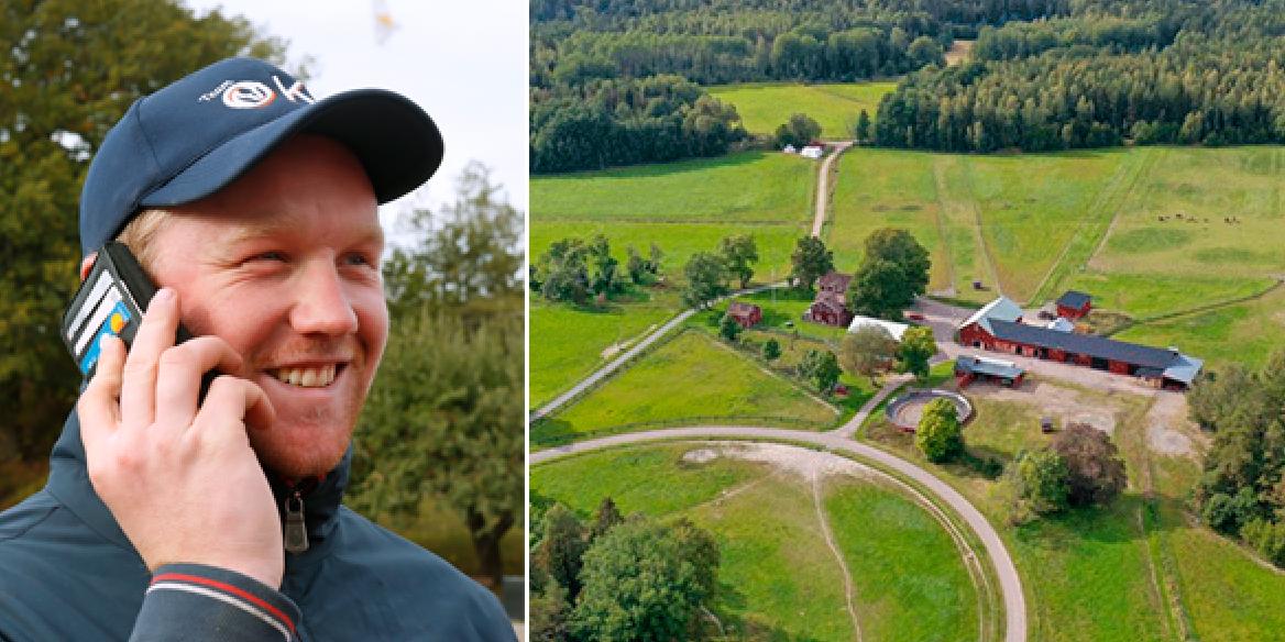 29-årige travtränaren Oskar Kylin Blom har nyligen flyttat in på gården Gundbo i Östervåla. 