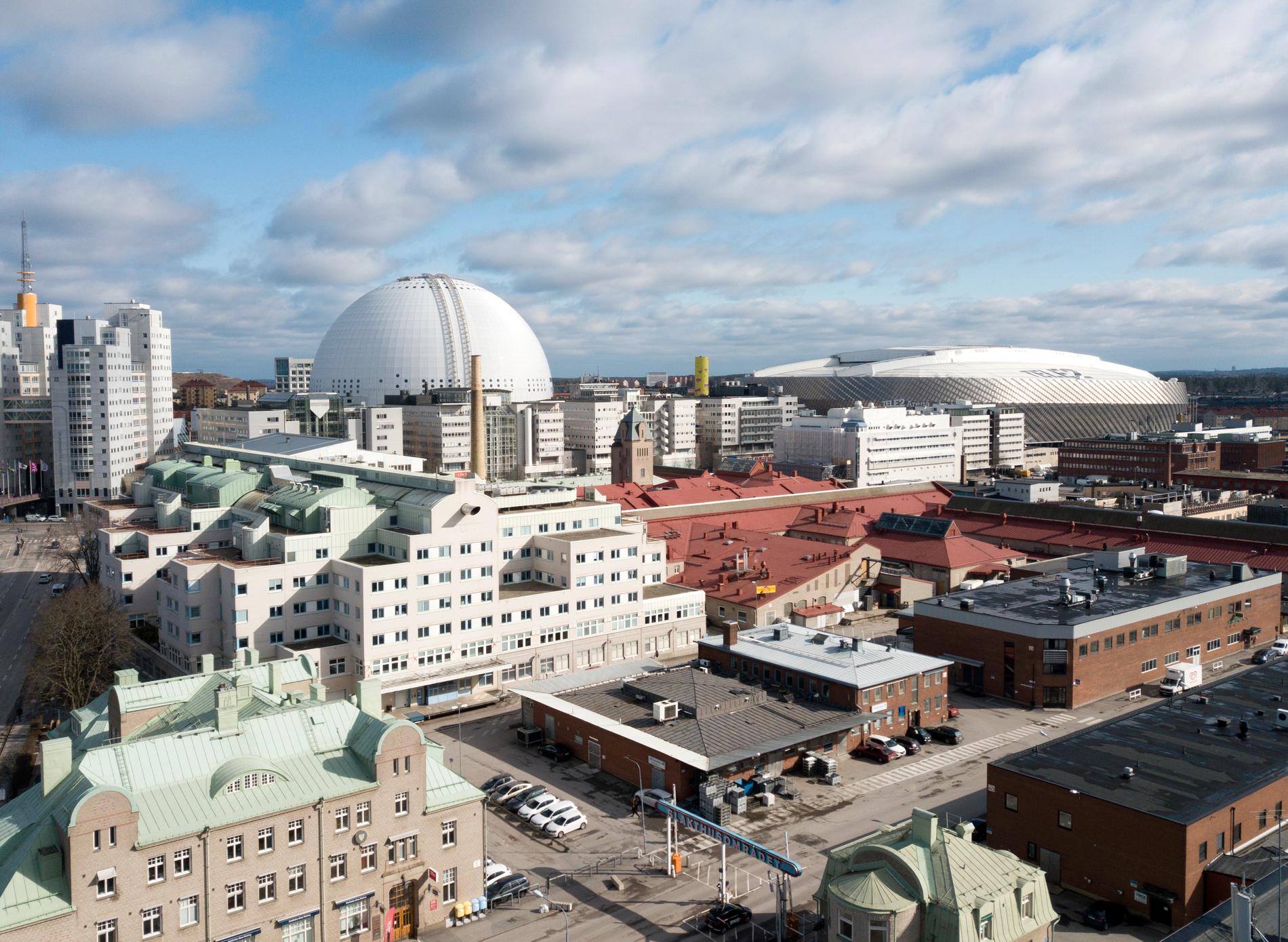 Globen och Tele2 Arena. 