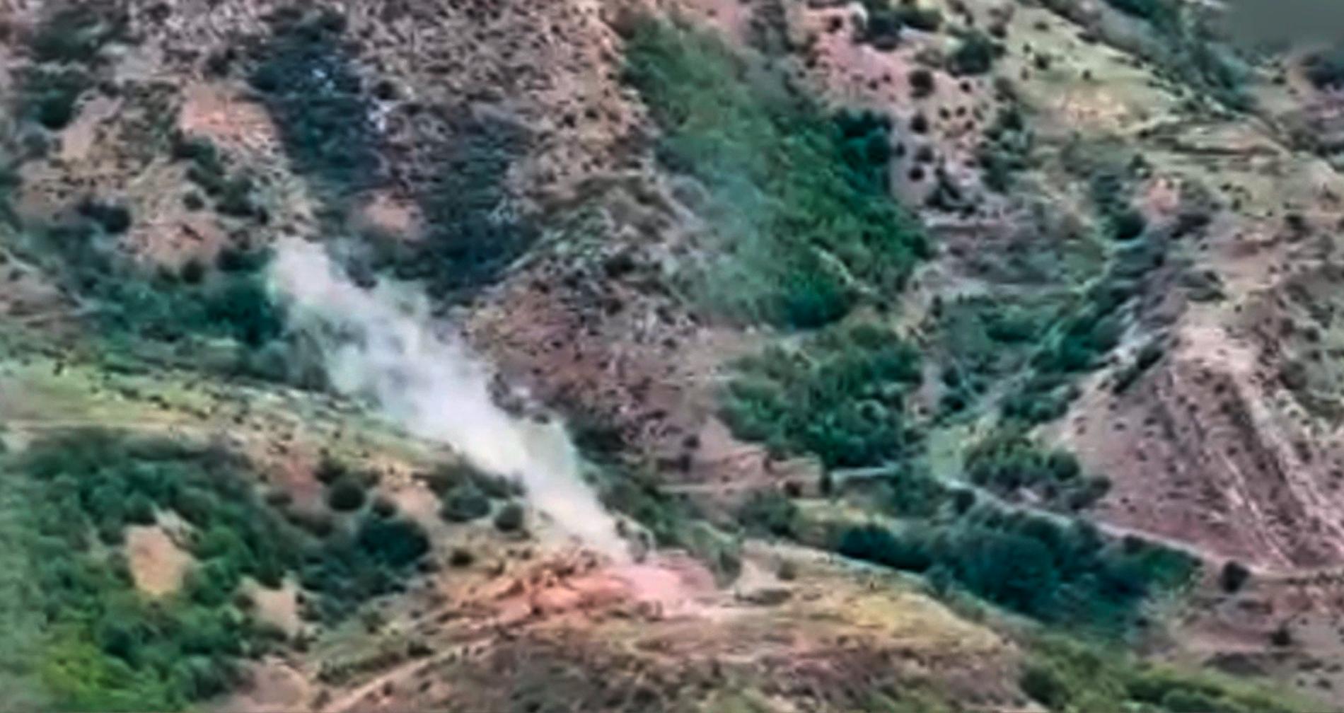 Rök stiger i Nagorno-Karabach. 