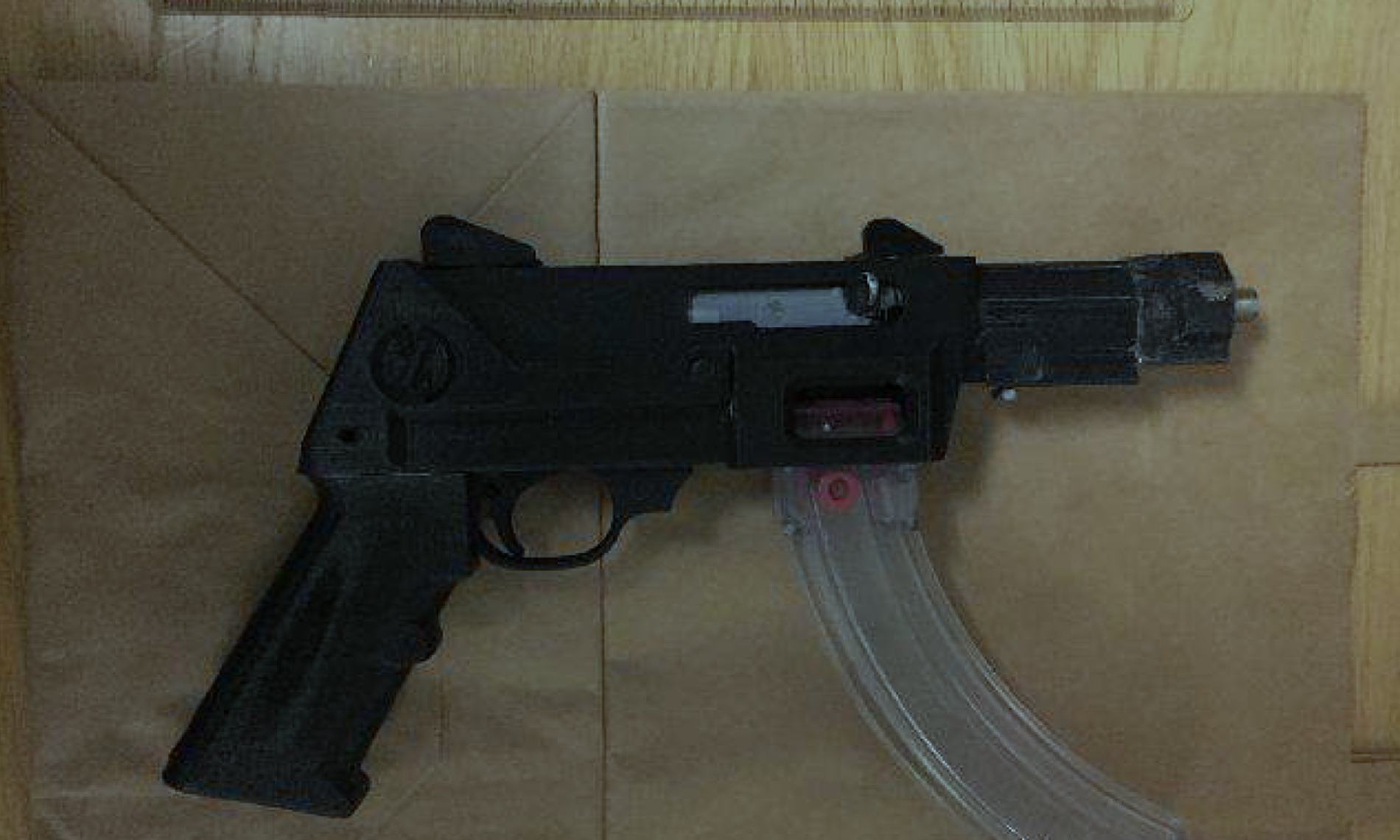 Exempel på ett automatvapen utskrivet i en 3D-skrivare.