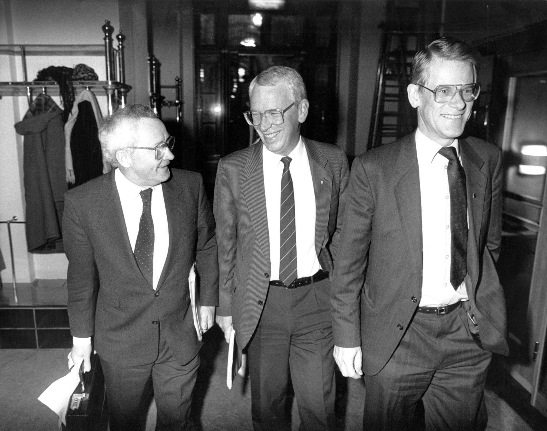 Kjell-Olof Feldt, Stig Malm och Ingvar Carlsson.
