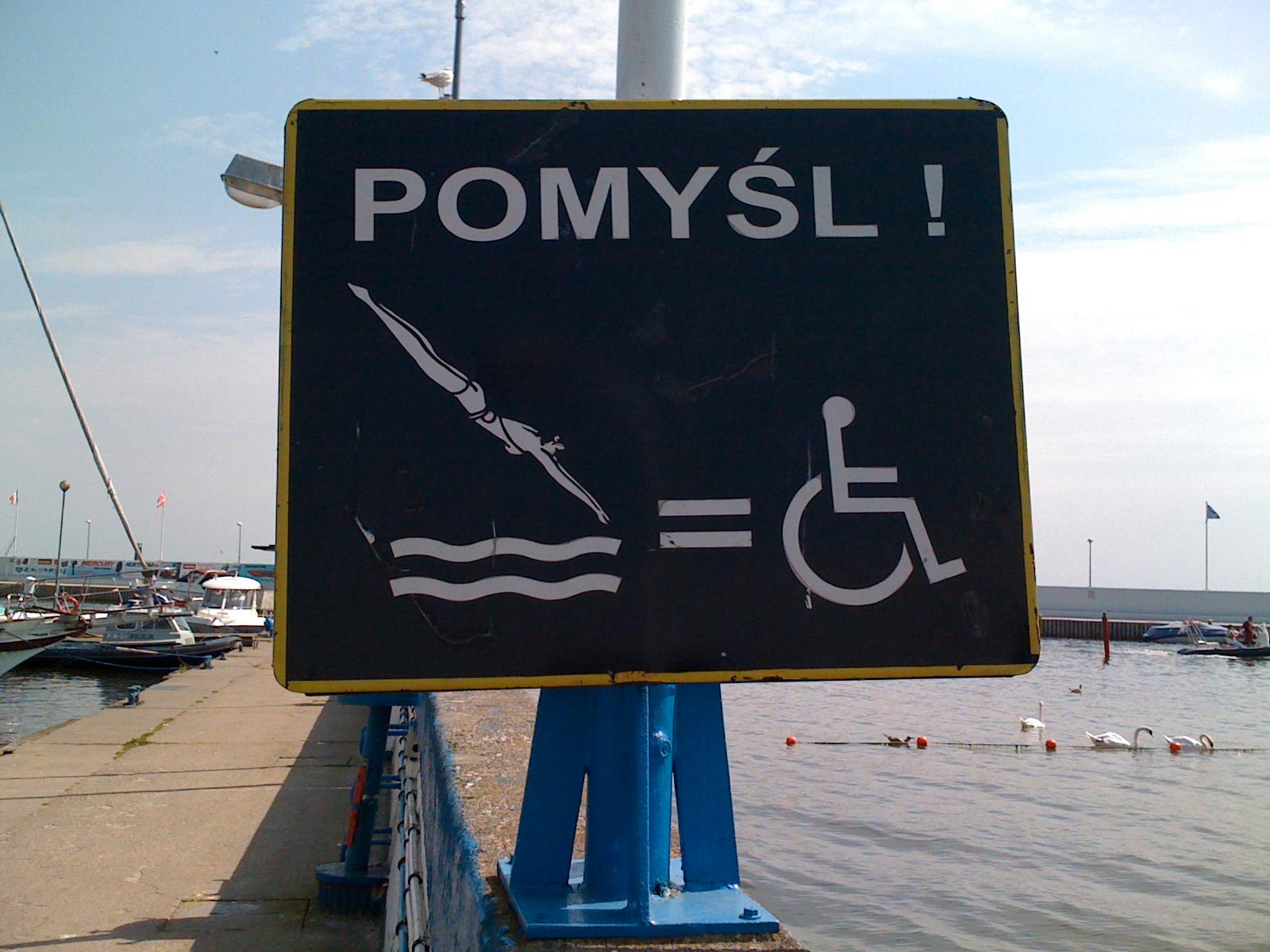 Handling – och konsekvens. "Denna skylt finns vid stranden i Gdynia, Polen", skriver Lisa Gerenmark.