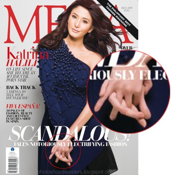Filippinska modemagasinet Mega Magazine har retucherat omslagsbilden. Liksom de flesta modemagasin gör. Men vad hände med modellens händer egentligen?