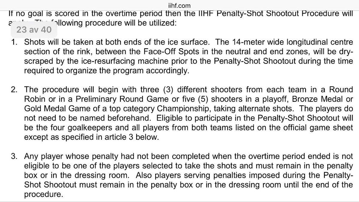 IIHF:s regler.