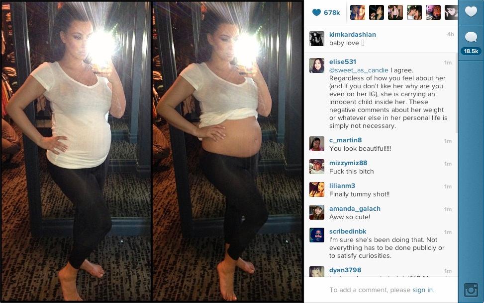 BULLE I UGNEN Kim Kardashians graviditet blir allt svårare att dölja.