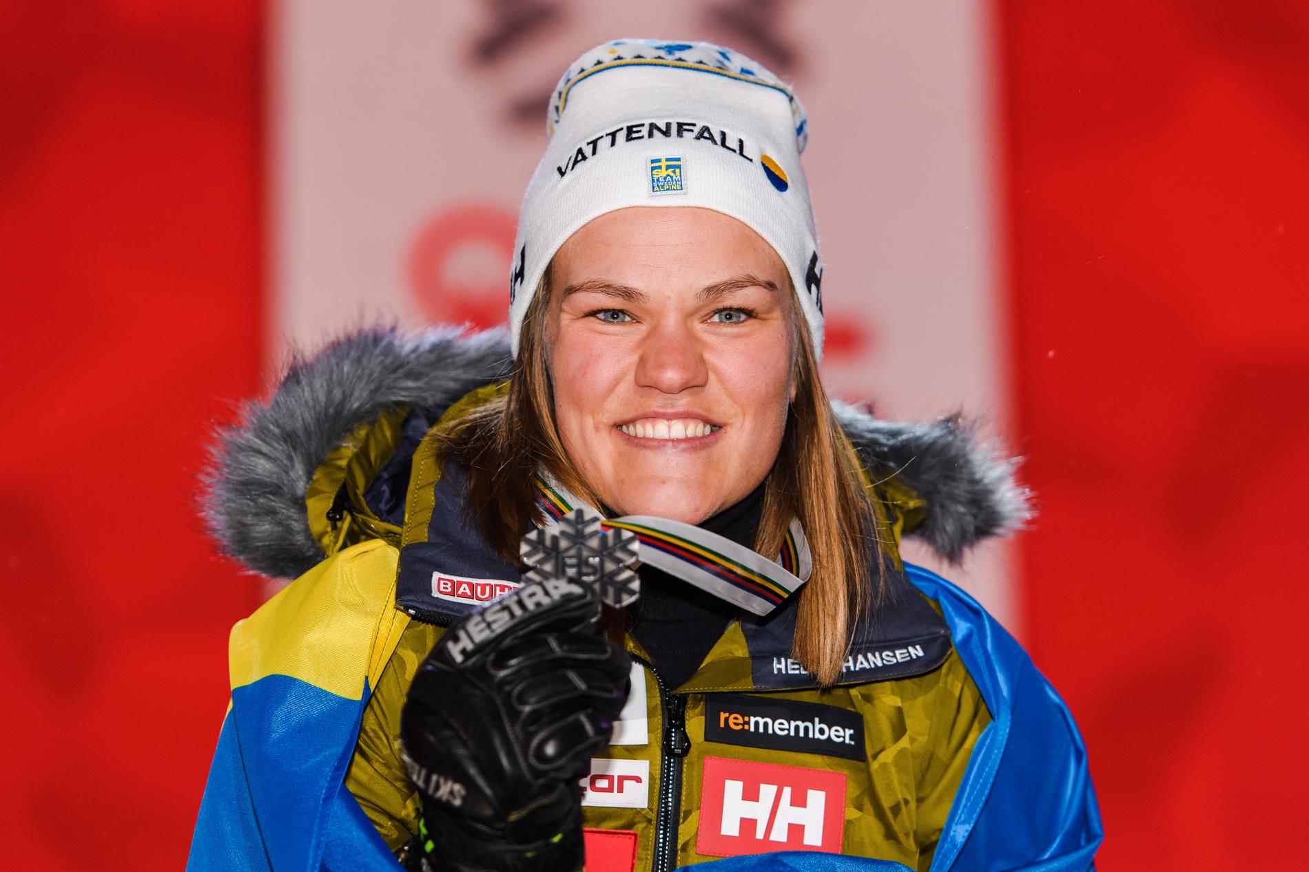 Anna Swenn-Larsson med VM-silvret. 