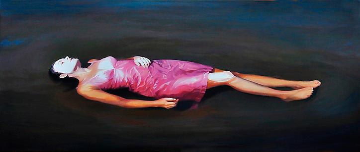 Karin Broos: ”Den rosa klänningen”, 2011. Akryl på duk.