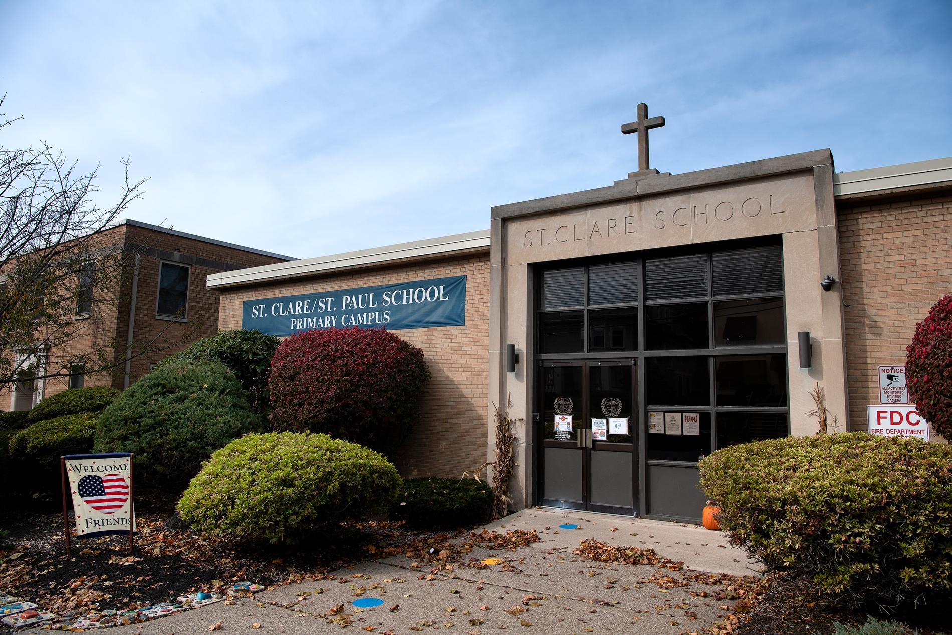 Katolska skolan där Joe Biden gick sina första år i lågstadiet är fortfarande kvar några kvarter bort.