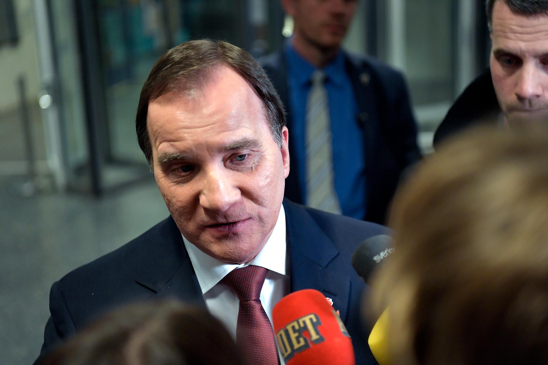 Statsminister Stefan Löfven efter debatten  i SVT.